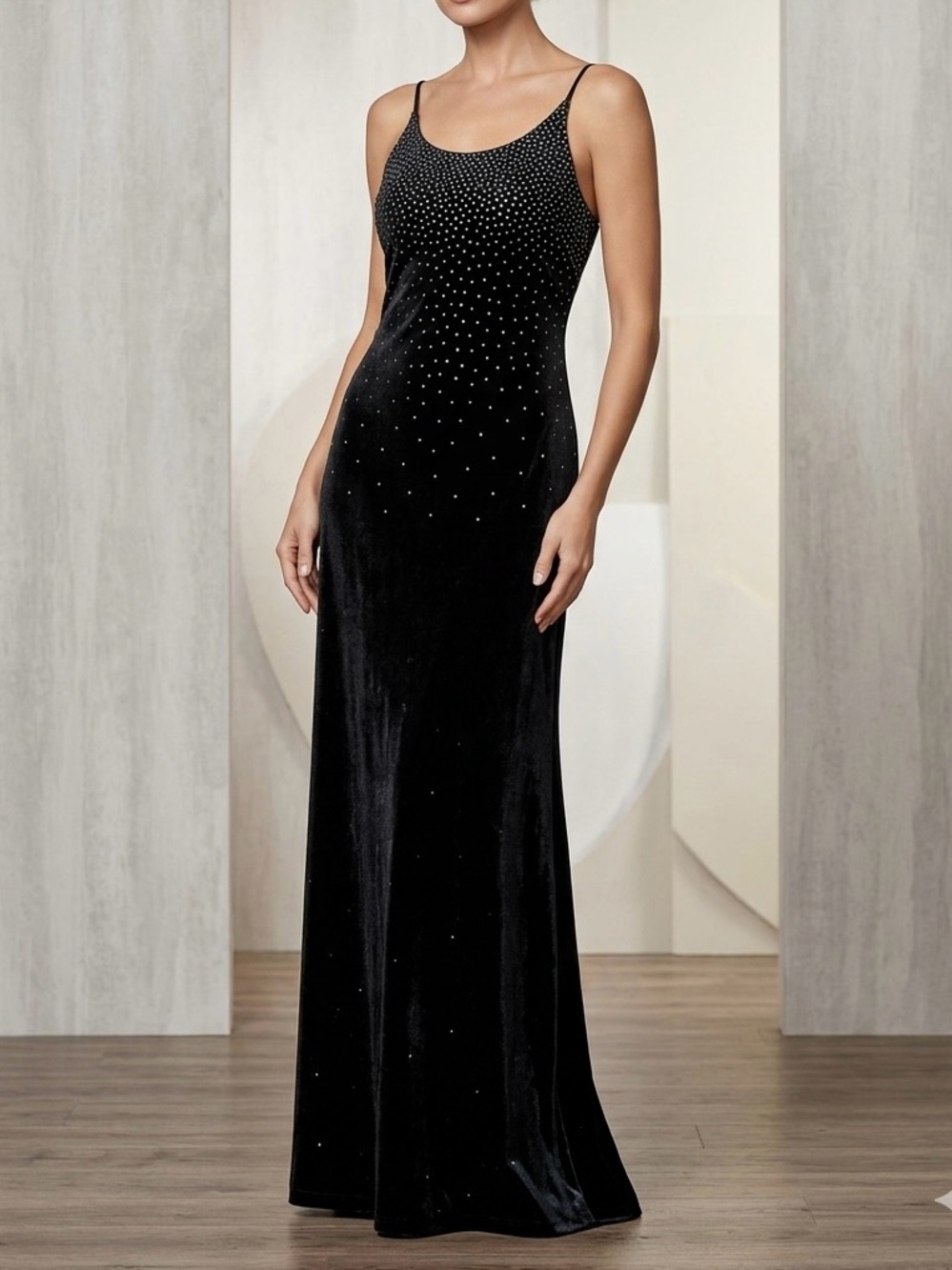 Black Maxi Dress with Spaghetti Straps